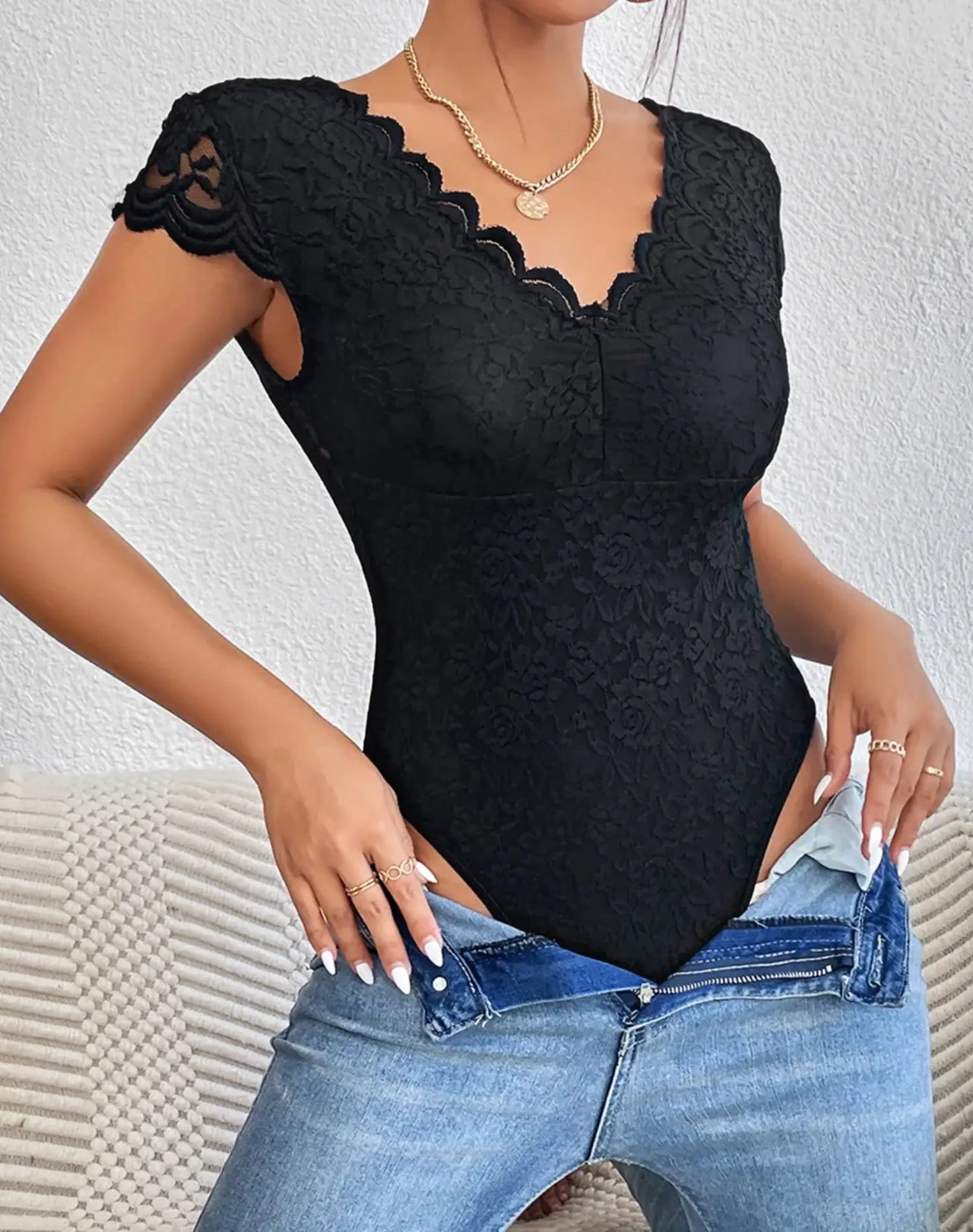 Body en Dentelle Noir - Body Dentelle