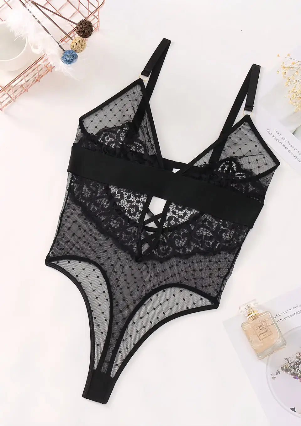 Body Noir Sexy - Body Dentelle