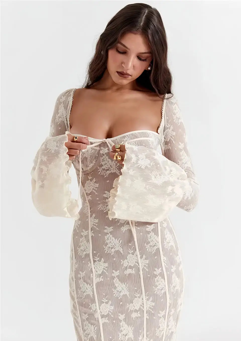 Longue Robe Dentelle Blanche - Robe en Dentelle