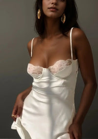 Thumbnail for Nuisette en Satin et Dentelle - Lingerie en Dentelle