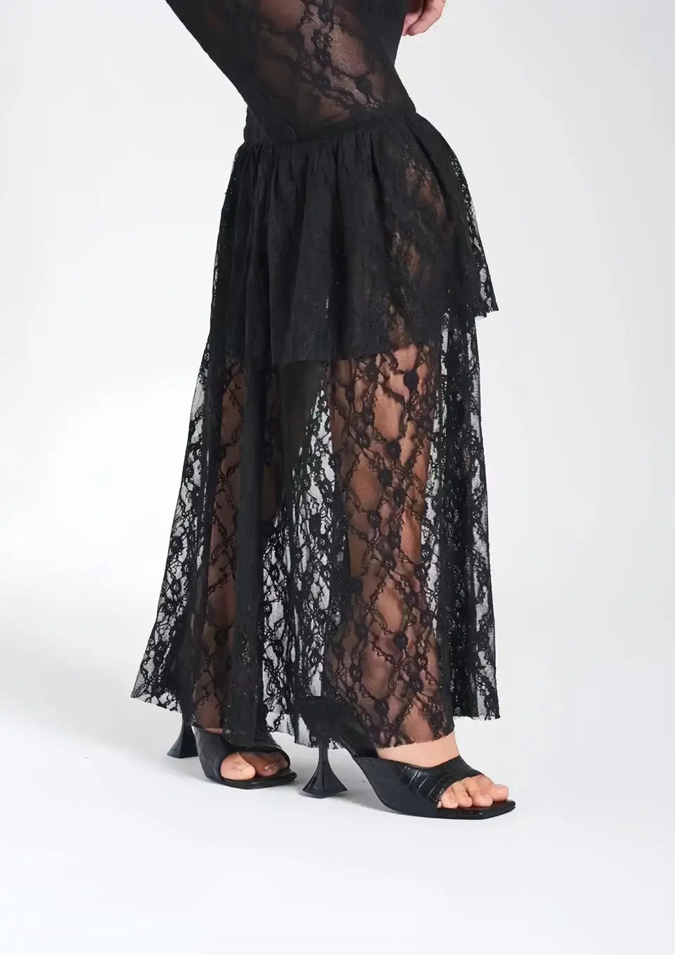 Robe de Soirée Noire Longue Dentelle - Robe en Dentelle