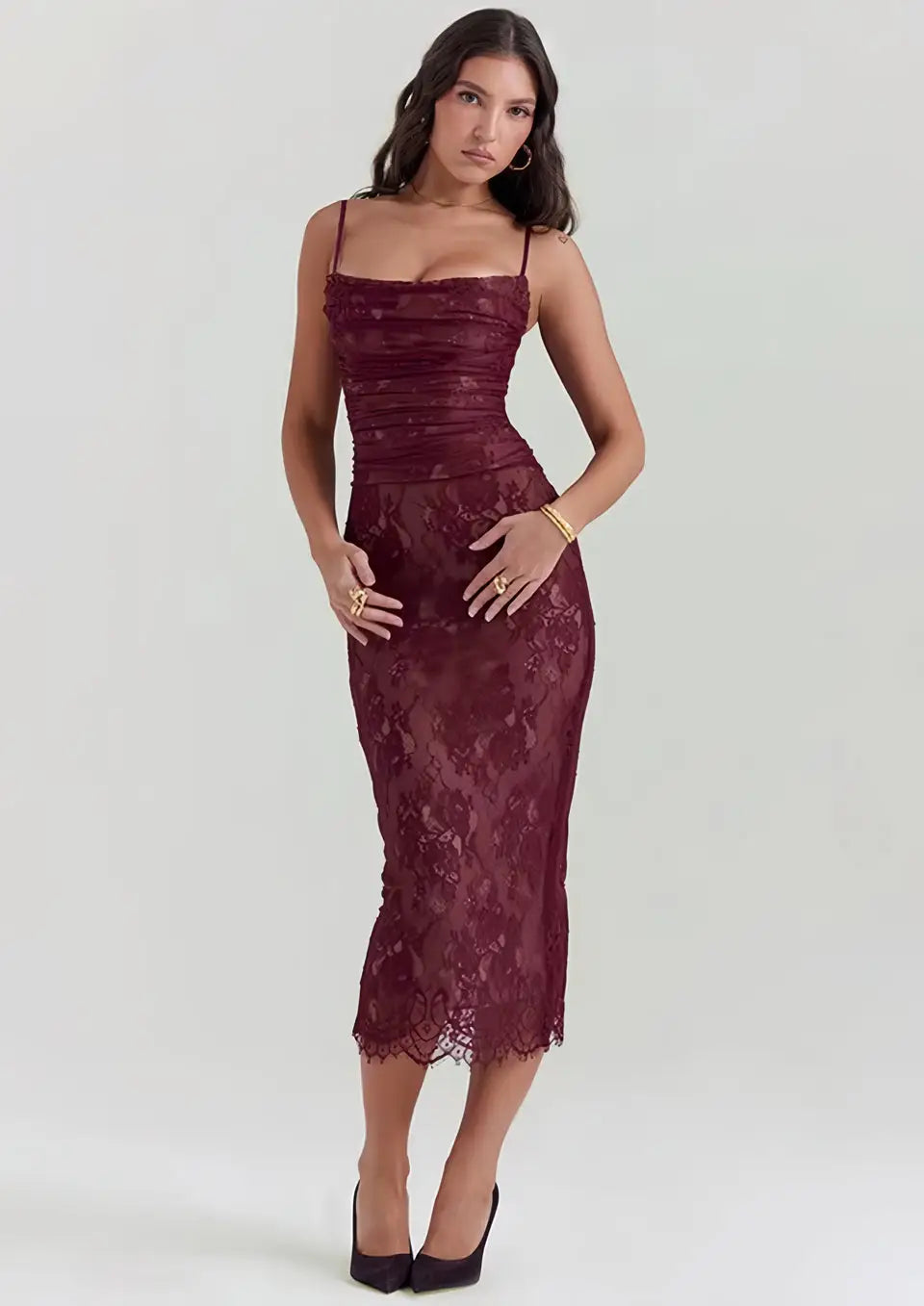 Robe Longue Bohème Chic Dentelle - S - Robe en Dentelle