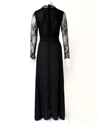Thumbnail for Robe Longue Noir en Dentelle - XL - Robe en Dentelle
