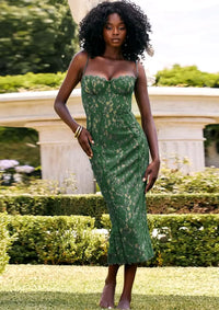 Thumbnail for Robe Verte en Dentelle - Robe en Dentelle